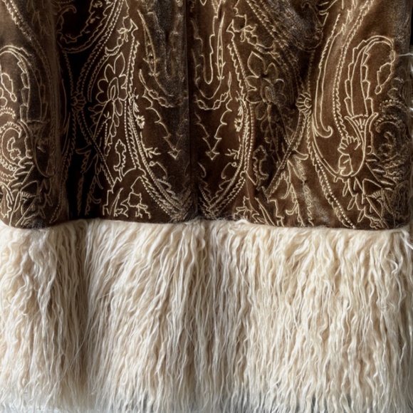 Forever 21 Penny Lane Faux Fur Trim 70s Retro Style Shag Coat Almost Famous SM - Picture 12 of 15